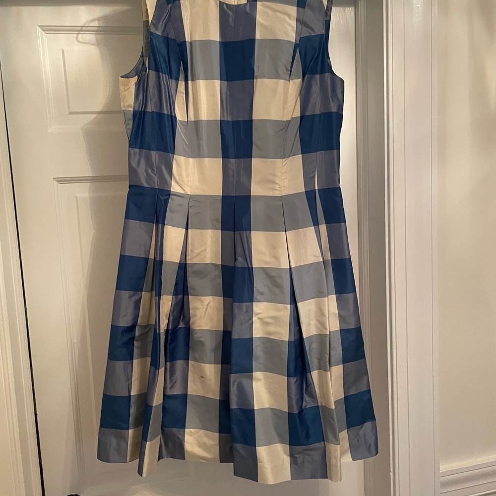 Sara Campbell Blue and Cream Checkered Dress
